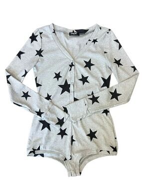 Chicme gray V-neck bodysuit Romper Size Medium